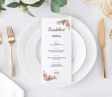 Svadobné menu -  pripravené grafické šablóny I fotocopy.sk